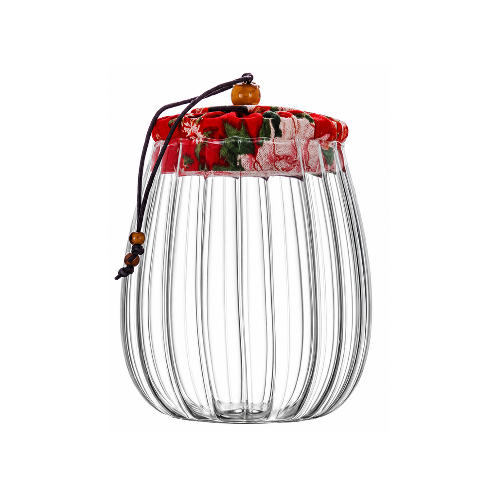 350ml Transparent Glass Jar with Cloth Lid