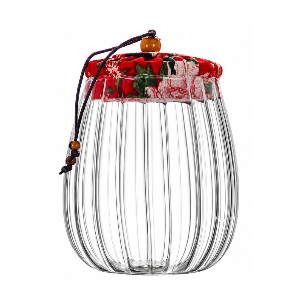 600ml Transparent Glass Jar with Cloth Lid