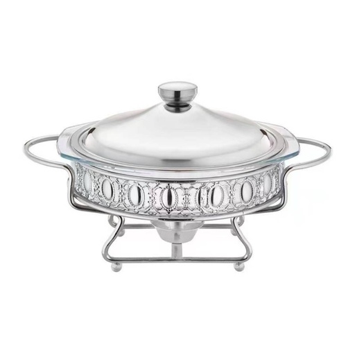 [13-R344] Stainless Steel Round Silver Food Warmer 2 Liter