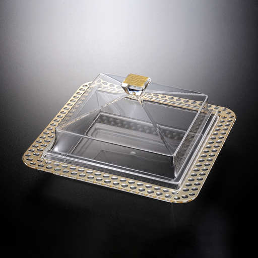 [02-995G] Vague Acrylic Dessert Serving Set Square L